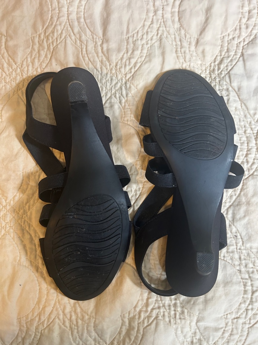 Impo Black Elastic Strappy Slingback Heels - Picture 2 of 4